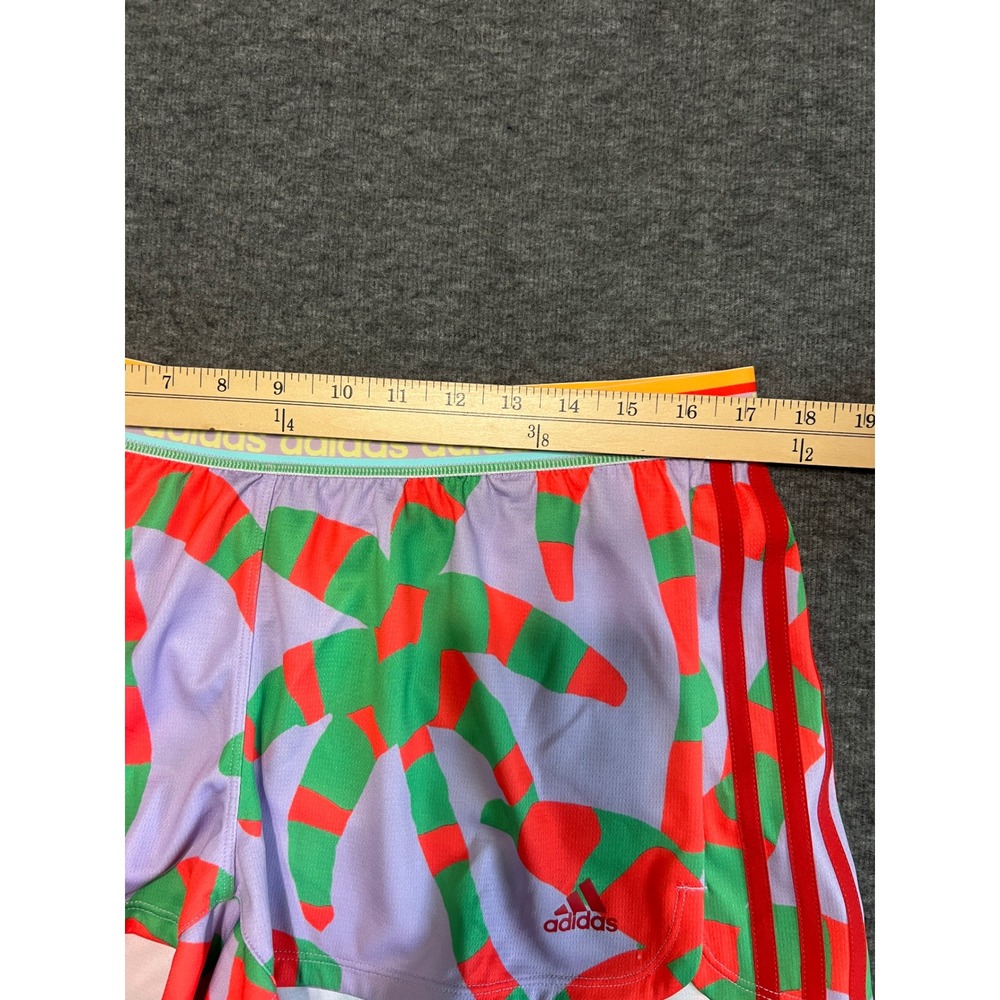 Adidas x The FARM Company Pacer Training Shorts Purple Tropical HS1198 Womens L - Picture 9 of 13